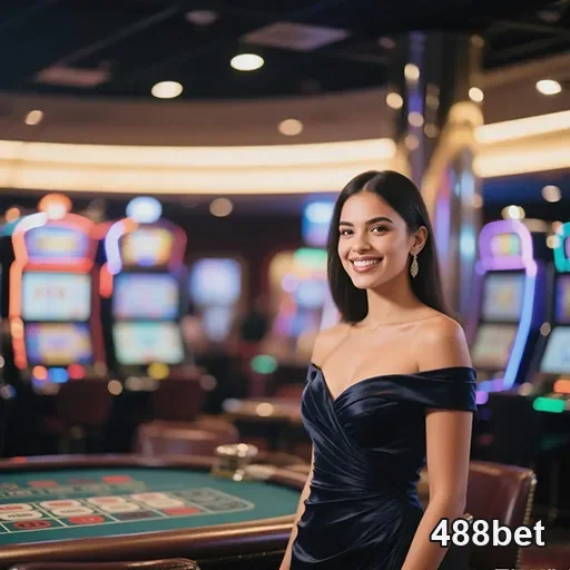 Imagem de cassino online no 488bet, com símbolos de roleta e cartas, promovendo jogos de cassino no site 488bet.