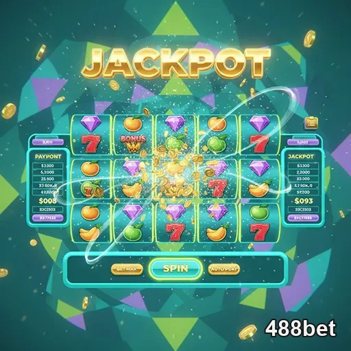 Tela de diversos temas de slot games no 488bet com variedade visual